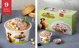 Box and bowl of Simply Foods Pork and Bamboo Rice Glass Vermicelli with ingredients