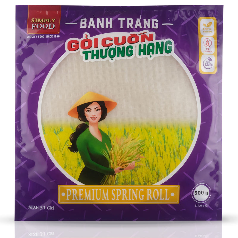  150 Sheets Premium Rice Papers, 30~32 Sheets Per Pack, 10.5 oz,  Vietnamese Spring Roll Wrapper, Premium Rice Paper, Round 22cm by  Asiadeli(Pack of 5) : Grocery & Gourmet Food