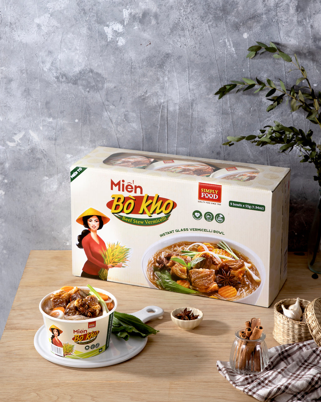 Mien Bo Kho - Instant Vietnamese Beef Stew Glass Noodle Soup - 9 Pack ...