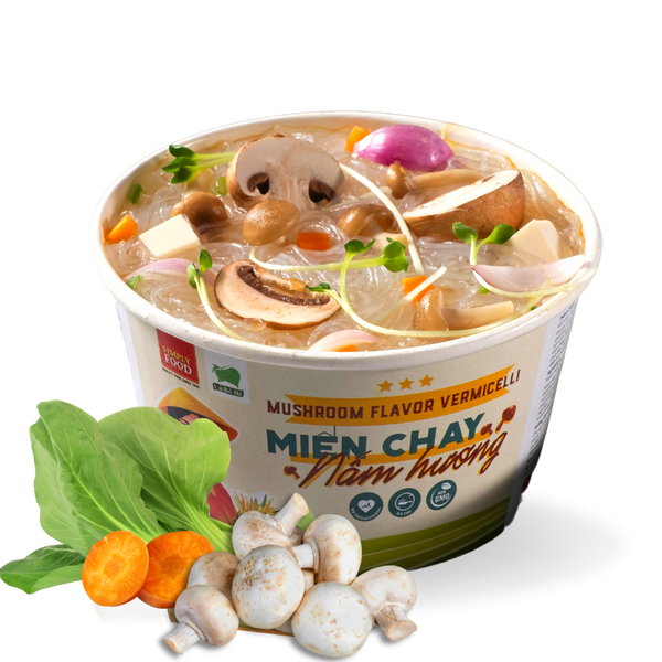 Mushroom Vermicelli Glass Instant Noodle Bowl  - (Pack of 9)