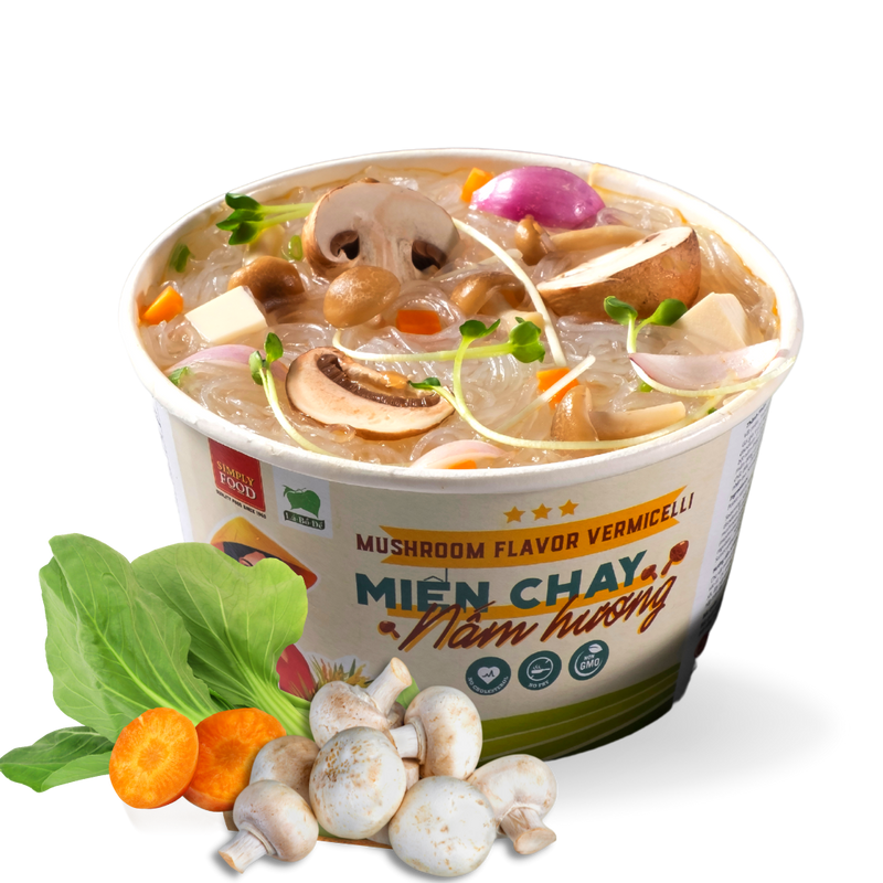 Mushroom Vermicelli Glass Instant Noodle Bowl  - (Pack of 9)